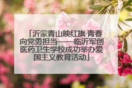 沂蒙青山映红旗·青春向党勇担当——临沂军创医药卫生学校成功举办爱国主义教育活动