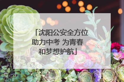 沈阳公安全方位助力中考 为青春和梦想护航