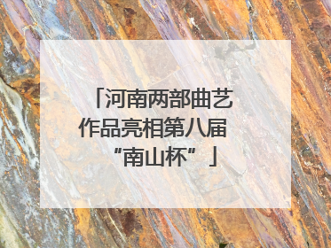 河南两部曲艺作品亮相第八届“南山杯”