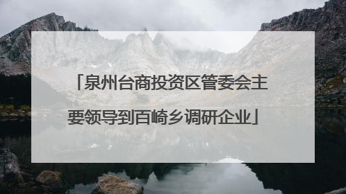 泉州台商投资区管委会主要领导到百崎乡调研企业