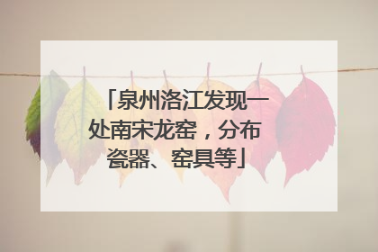 泉州洛江发现一处南宋龙窑，分布瓷器、窑具等