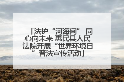 法护“河海间” 同心向未来 惠民县人民法院开展“世界环境日”普法宣传活动