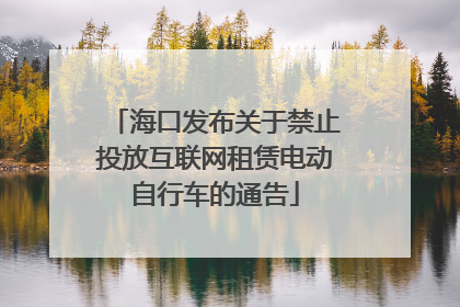 海口发布关于禁止投放互联网租赁电动自行车的通告