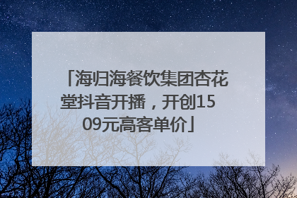 海归海餐饮集团杏花堂抖音开播，开创1509元高客单价