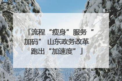 流程“瘦身”服务“加码” 山东政务改革跑出“加速度”