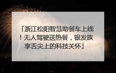 浙江松阳智慧助餐车上线！无人驾驶送热餐，银发族享舌尖上的科技关怀