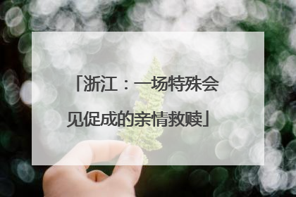 浙江：一场特殊会见促成的亲情救赎