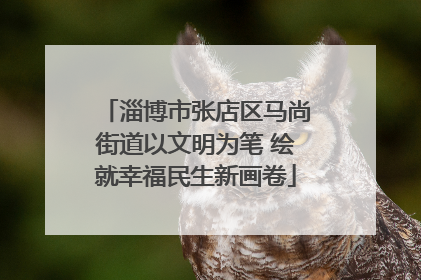 淄博市张店区马尚街道以文明为笔 绘就幸福民生新画卷