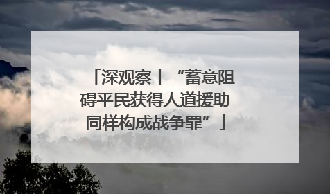 深观察丨“蓄意阻碍平民获得人道援助同样构成战争罪”