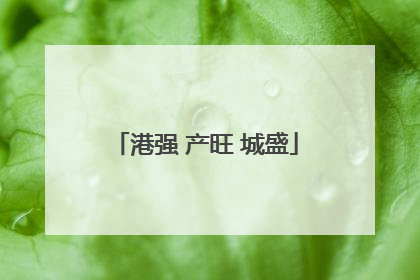 港强 产旺 城盛