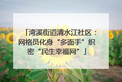 湾溪街道清水江社区：网格员化身“多面手”织密“民生幸福网”