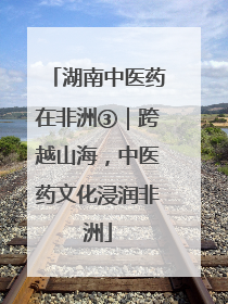 湖南中医药在非洲③｜跨越山海，中医药文化浸润非洲