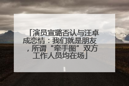 演员宣璐否认与汪卓成恋情：我们就是朋友，所谓“牵手图”双方工作人员均在场
