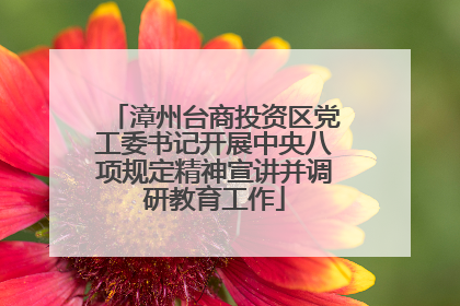 漳州台商投资区党工委书记开展中央八项规定精神宣讲并调研教育工作