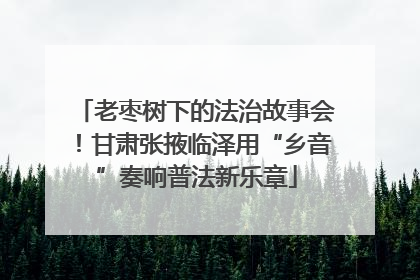 老枣树下的法治故事会！甘肃张掖临泽用“乡音”奏响普法新乐章