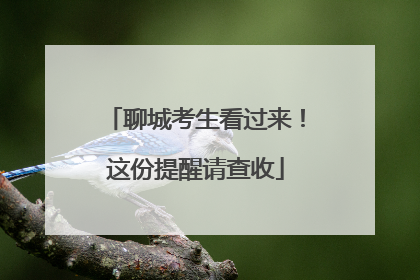 聊城考生看过来！这份提醒请查收