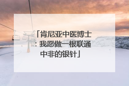 肯尼亚中医博士：我愿做一根联通中非的银针