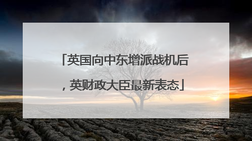 英国向中东增派战机后，英财政大臣最新表态