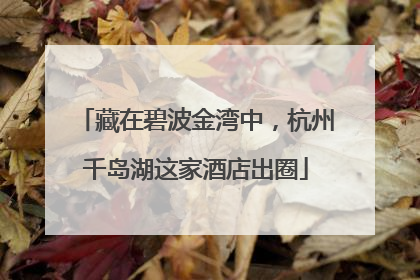 藏在碧波金湾中，杭州千岛湖这家酒店出圈