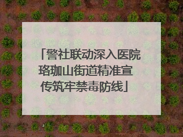 警社联动深入医院 珞珈山街道精准宣传筑牢禁毒防线