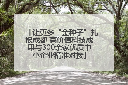 让更多“金种子”扎根成都 高价值科技成果与300余家优质中小企业精准对接