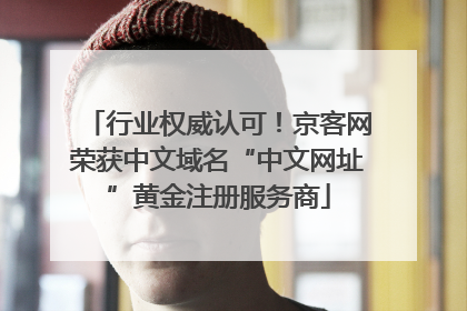 行业权威认可！京客网荣获中文域名“中文网址”黄金注册服务商