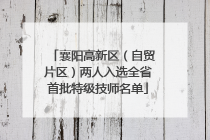 襄阳高新区（自贸片区）两人入选全省首批特级技师名单