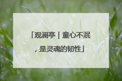 观澜亭｜童心不泯，是灵魂的韧性