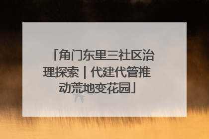 角门东里三社区治理探索｜代建代管推动荒地变花园