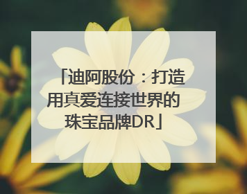 迪阿股份：打造用真爱连接世界的珠宝品牌DR