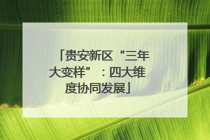 贵安新区“三年大变样”：四大维度协同发展