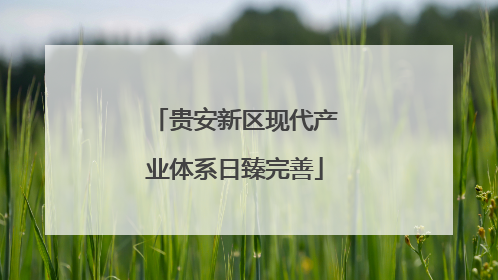 贵安新区现代产业体系日臻完善