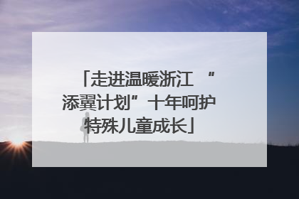 走进温暖浙江 “添翼计划”十年呵护特殊儿童成长