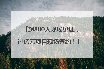 超800人现场见证，过亿元项目现场签约！