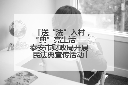 送“法”入村，“典”亮生活——泰安市财政局开展民法典宣传活动