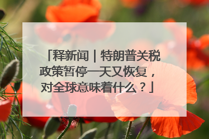 释新闻｜特朗普关税政策暂停一天又恢复，对全球意味着什么？