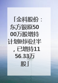 金科股份：东方银原5000万股增持计划时间过半，已增持1156.33万股
