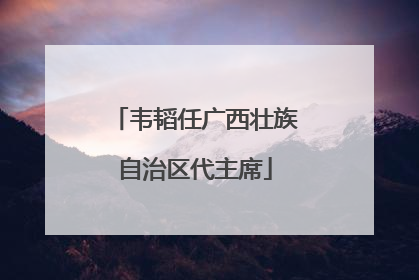 韦韬任广西壮族自治区代主席