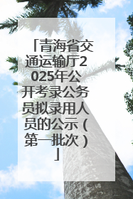 青海省交通运输厅2025年公开考录公务员拟录用人员的公示（第一批次）
