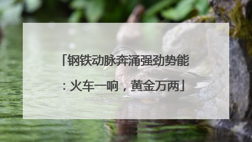 钢铁动脉奔涌强劲势能：火车一响，黄金万两