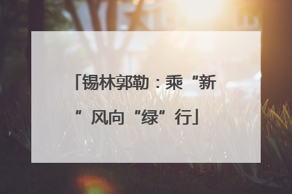 锡林郭勒：乘“新”风向“绿”行
