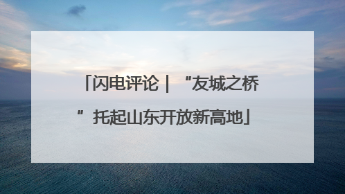 闪电评论｜“友城之桥”托起山东开放新高地