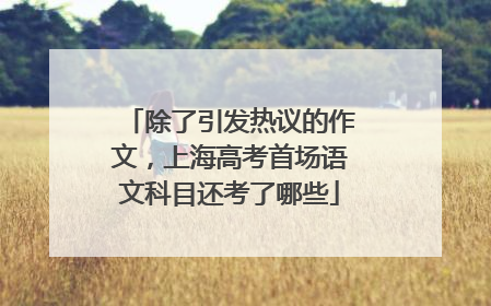 除了引发热议的作文，上海高考首场语文科目还考了哪些