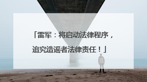 雷军：将启动法律程序，追究造谣者法律责任！