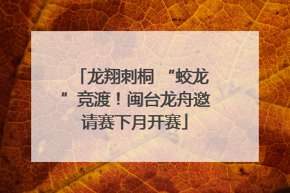 龙翔刺桐 “蛟龙”竞渡！闽台龙舟邀请赛下月开赛