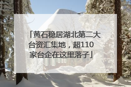 黄石稳居湖北第二大台资汇集地，超110家台企在这里落子