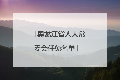 黑龙江省人大常委会任免名单