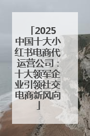 2025中国十大小红书电商代运营公司：十大领军企业引领社交电商新风向