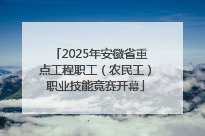 2025年安徽省重点工程职工（农民工）职业技能竞赛开幕