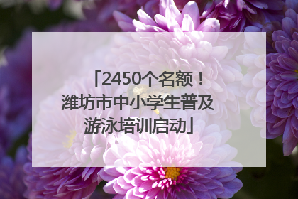2450个名额！潍坊市中小学生普及游泳培训启动